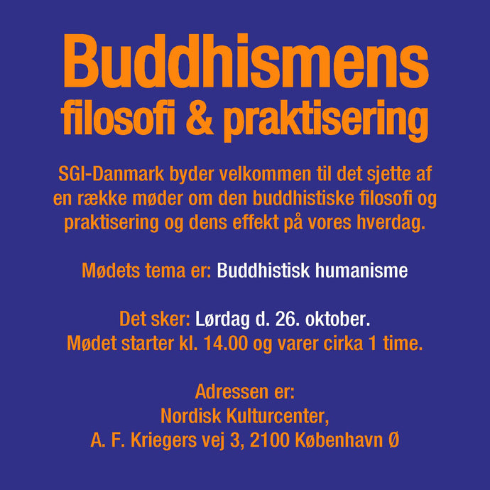 Buddhismens filosofi & praktisering oktober 2019