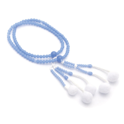 Buddhist prayer beads plastic aquamarine (S)