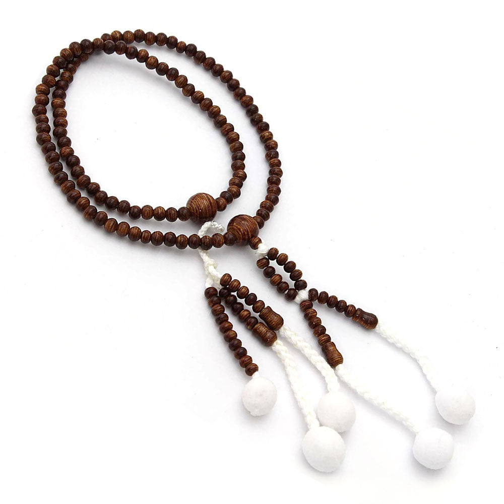 Buddhist prayer beads laminated red brown (M)