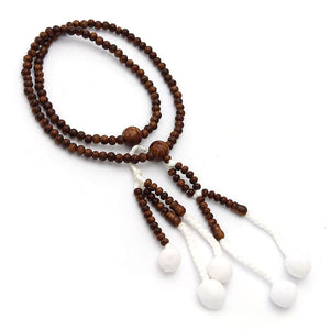 Buddhist prayer beads laminated red brown (S)